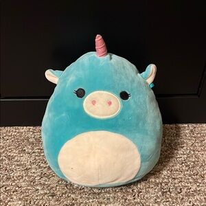 Plush Unicorn Pillow - Blue and Pink